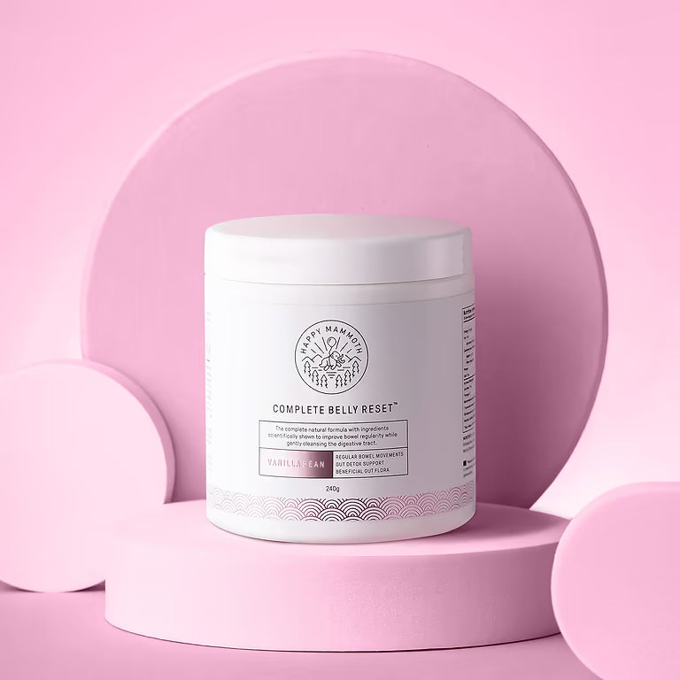 Happy Mammoth Complete Belly Reset Digestive Health Supplement Powder for Men & Women, Supports Gut Health, Reduces Bloating & Gas, Promotes Bowel Regularity, 24 Servings Vanilla Flavor