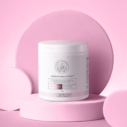 Happy Mammoth Complete Belly Reset Digestive Health Supplement Powder for Men & Women, Supports Gut Health, Reduces Bloating & Gas, Promotes Bowel Regularity, 24 Servings Vanilla Flavor