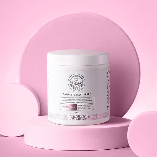 Happy Mammoth Complete Belly Reset Digestive Health Supplement Powder for Men & Women, Supports Gut Health, Reduces Bloating & Gas, Promotes Bowel Regularity, 24 Servings Vanilla Flavor