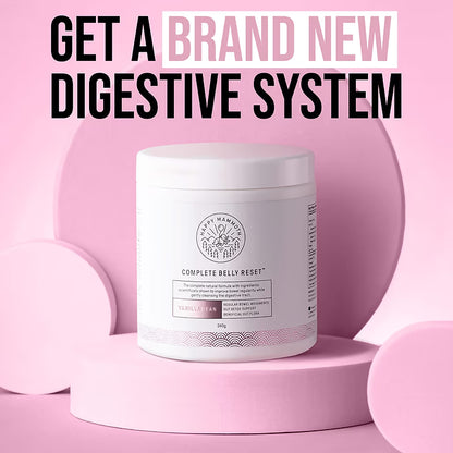 Happy Mammoth Complete Belly Reset Digestive Health Supplement Powder for Men & Women, Supports Gut Health, Reduces Bloating & Gas, Promotes Bowel Regularity, 24 Servings Vanilla Flavor
