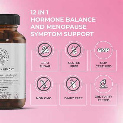 Happy Mammoth Meno Daily Menopause Vitamins & Supplements for Women (*Not Hormone Harmony), Boost Metabolism, Healthy Skin, Hair and Nails, Hot Flash, Mood Support, 72 Caps